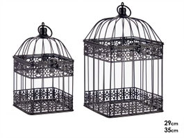 GIFTDECOR Lot de 4 cages métalliques carrées noires