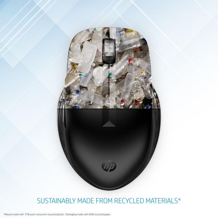 HP 435 Souris sans fil multi-appareils avec capteur multi-surface et autonomie 24 mois - Conception ergonomique pour gaucher et droitier