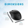 HP 435 Souris sans fil multi-appareils avec capteur multi-surface et autonomie 24 mois - Conception ergonomique pour gaucher et droitier