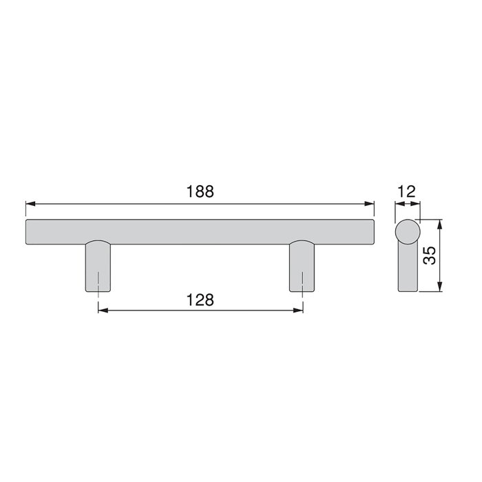 Emuca Poignée pour meubles Orlando, L188mm, entraxe 128mm, Acier, Nickel satiné Emuca Poignée pour meubles Orlando, L188mm, entraxe 128mm, Acier, Nickel satiné