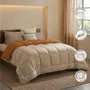 Toison D'Or CALGARY - Couette Chaude Microfibre 400gr/m² - Ocre & Galet - 220 x 240 cm
