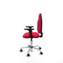 PIQUERAS Y CRESPO Chaise de bureau Algarra rouge avec accoudoirs 2D et base chromée