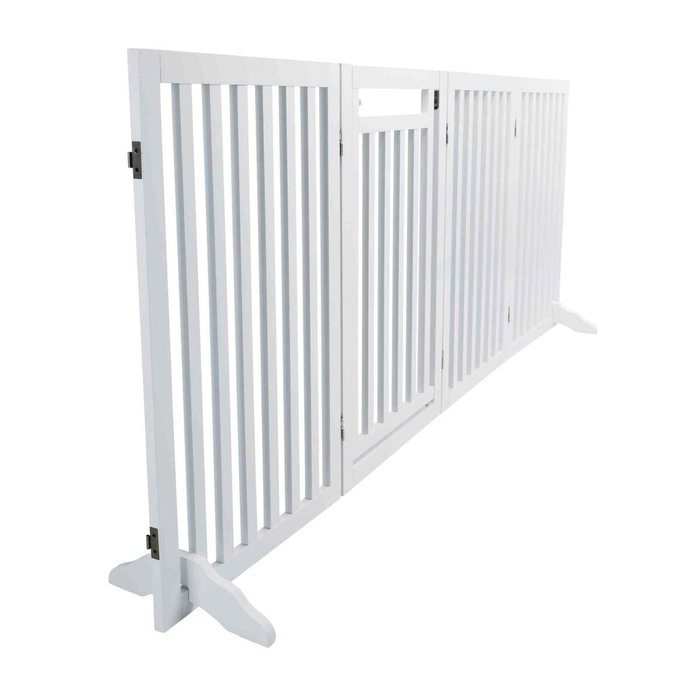 Trixie Barrière avec porte ajustable 60-160 cm x 81 cm - Blanc