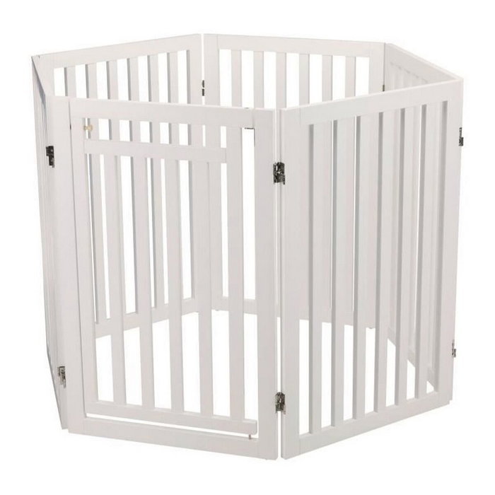 Trixie Barrière avec porte ajustable 60-160 cm x 81 cm - Blanc