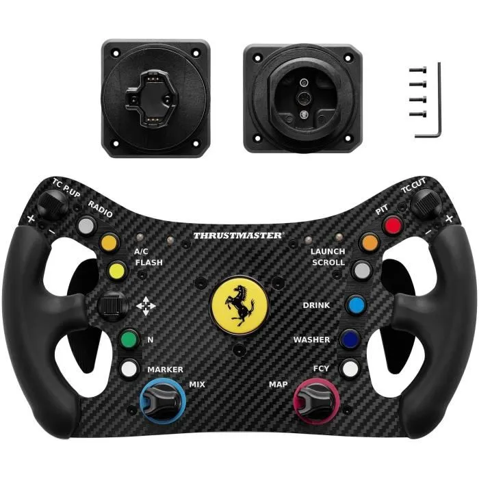 Thrustmaster Volant Ferrari 488 GT3 Wheel Add-On - Noir et Rouge - Compatible avec les bases Thrustmaster