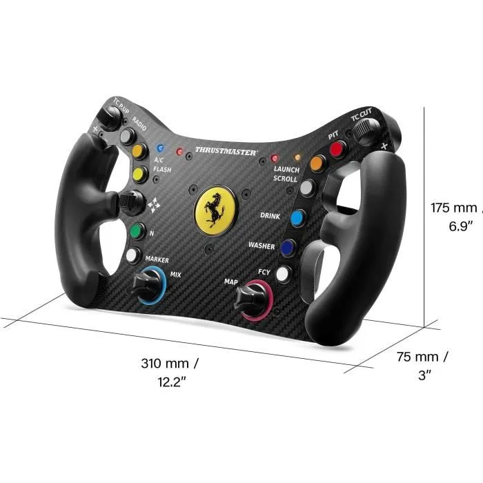Thrustmaster Volant Ferrari 488 GT3 Wheel Add-On - Noir et Rouge - Compatible avec les bases Thrustmaster