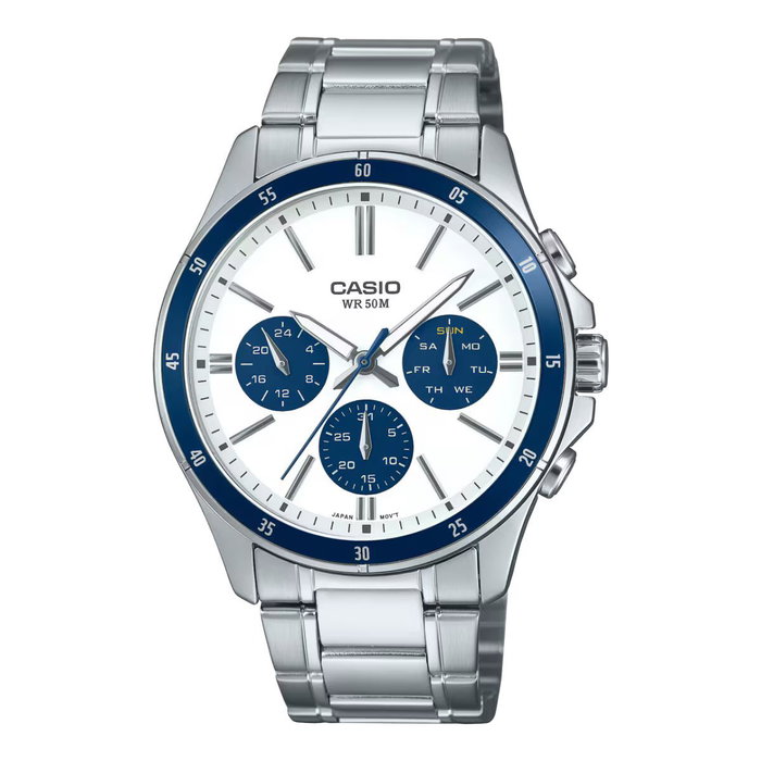 Casio MTP-1374D-7A2VDF avec cadran blanc et bracelet gris Casio MTP-1374D-7A2VDF avec cadran blanc et bracelet gris