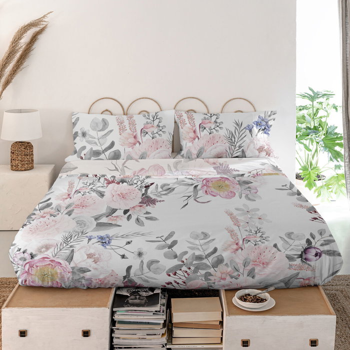 Drap HappyFriday Delicate bouquet Multicouleur 240 x 270 cm Drap HappyFriday Delicate bouquet Multicouleur 240 x 270 cm