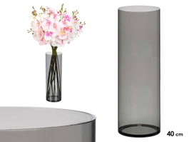 Giftdecor Vase cylindrique en acrylique noir 12x40 cm (Set de 12)