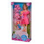STEFFI Love Baby Sitter - Poupée blonde avec 2 bébés, sac kangourou et accessoires (poussette, biberons) - Jouet éducatif - Réf. 5730211 Simba