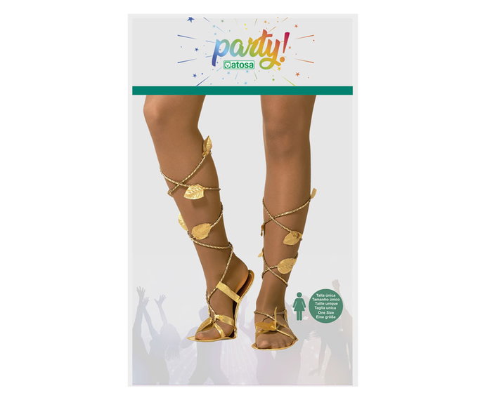 Sandales Dorées Taille Unique - Sandalettes ouvertes brillantes pour costumes thématiques, carnaval ou défilés historiques Sandales Dorées Taille Unique - Sandalettes ouvertes brillantes pour costumes thématiques, carnaval ou défilés historiques