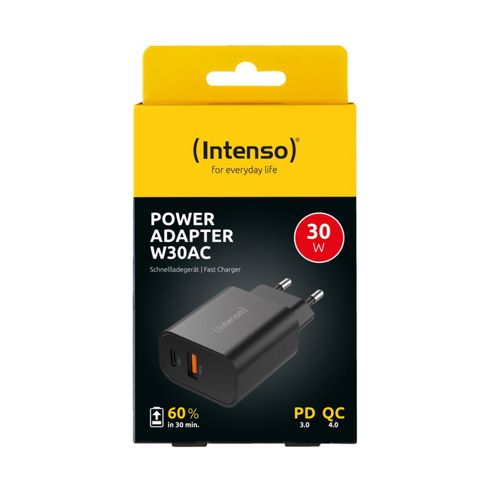 Intenso W30AC Chargeur Mural Noir USB-A et USB-C Intenso W30AC Chargeur Mural Noir USB-A et USB-C