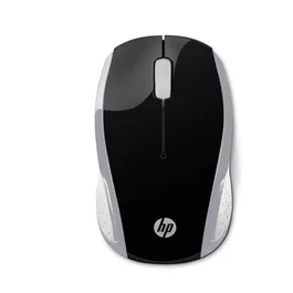 Souris sans fil HP 200 - Argent vif avec connexion 2.4 GHz, 1000 DPI, 3 boutons et rétroéclairage LED pour ordinateur portable