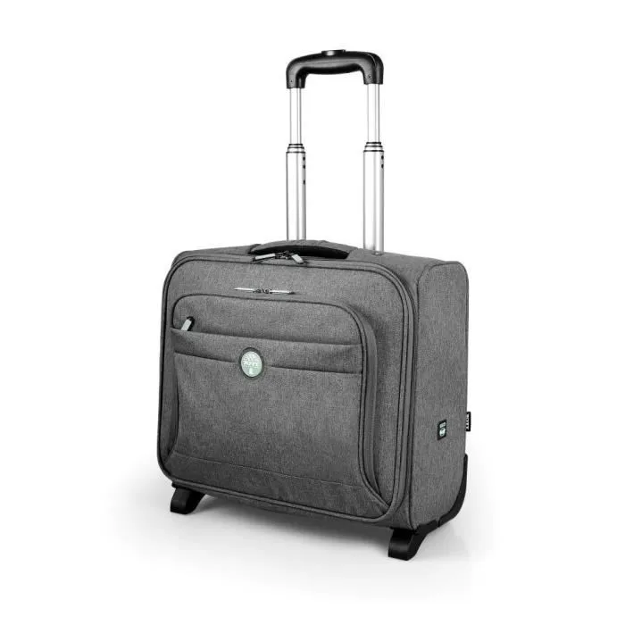 Port Designs Yosemite ECO - Sac à dos à roulettes rigide pour PC portable 15.6/16 pouces IATA (25L) - Structure en PET & r-PET recyclé - Compartiments rembourrés - Gris