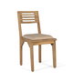 GINER Y COLOMER - Set de 2 Chaises en Bois de Mango Massif, Style Rustique/Nordique, Assise Rembourrée Tissu Beige, Dosseret à Lattes (L43 x P43 x H92 cm)