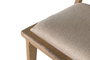 GINER Y COLOMER - Set de 2 Chaises en Bois de Mango Massif, Style Rustique/Nordique, Assise Rembourrée Tissu Beige, Dosseret à Lattes (L43 x P43 x H92 cm)