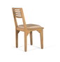 GINER Y COLOMER - Set de 2 Chaises en Bois de Mango Massif, Style Rustique/Nordique, Assise Rembourrée Tissu Beige, Dosseret à Lattes (L43 x P43 x H92 cm)