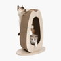 Catit Pixi Grand Griffoir pour chat avec balle et plumes, Aspect chêne naturel