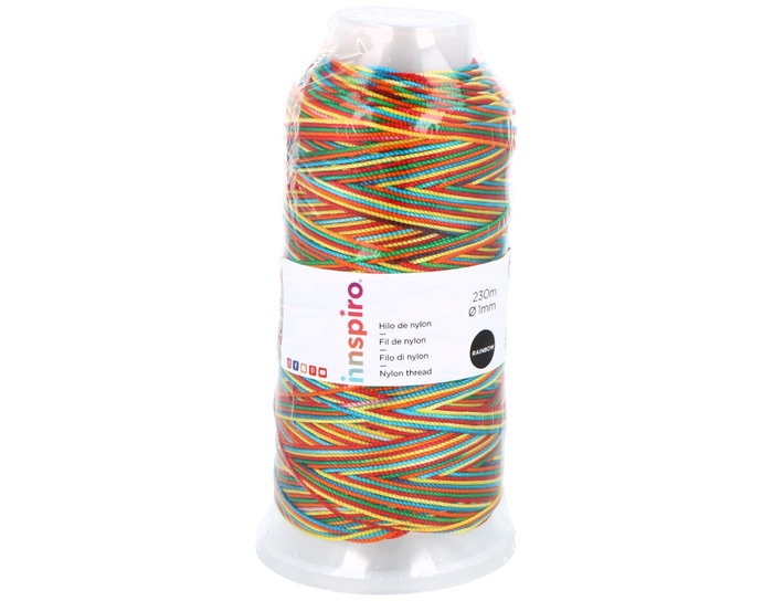 Innspiro Fil de Coton et Polyester Couleurs Arc-en-ciel 1mm 230m