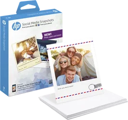 HP Papier Photo Blanc Semi-Brillant Autoadhésif 10x13 cm 265 g/m² 25 Feuilles