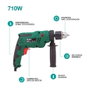 Hantums Taladro percutor eléctrico 710W 3000 RPM