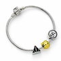 THE CARAT SHOP Bracelet Harry Potter en alliage de zinc argenté avec breloques Reliques de la Mort, Vif d'or et Quai 9 3/4