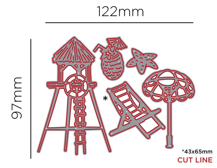 Misskuty Lot de 5 emporte-pièces fins ZAG Verano playa Misskuty Lot de 5 emporte-pièces fins ZAG Verano playa