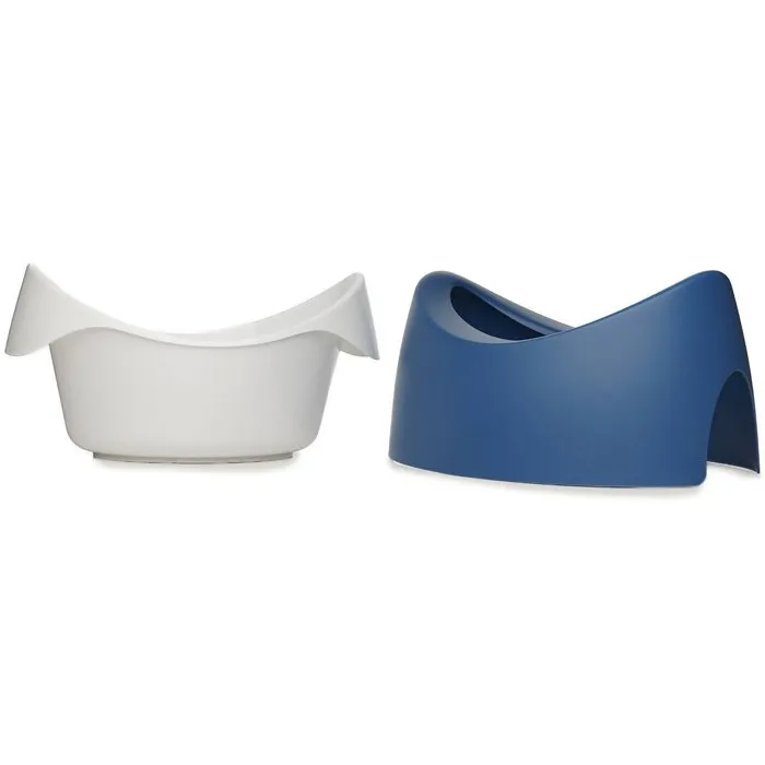Thermobaby POTTYBOO - Pot d'apprentissage de la propreté pour bébé, forme ergonomique, couleur bleu et blanc