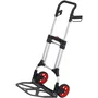 Meister 8985710 Diable pliable 200 kg, aluminium, poignée réglable 1310-1040 mm, roues 200 mm PP/TPR, 1075x590x90 mm (pliée), 11 kg