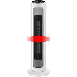 SENCOR SFH 8994WH - Radiateur d'appoint tournant céramique PTC, 2000 W, 3 modes, chauffe jusqu'à 24 m2/60 m3, télécommande, blanc