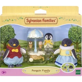 Sylvanian Families - Famille Pingouin (3 personnages articulés, chariot à glaces) - Blanc - Multicolore - Modèle 5694