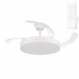 Ventilateur Plafonnier avec Lumière LED, 6 Vitesses, Télécommande, Moteur DC, 59W 6980lm 3000-4000-6000K, Fonction Été/Hiver, 107 cm, Blanc