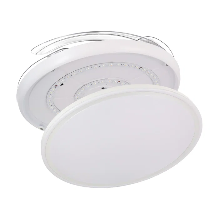 Ventilateur Plafonnier avec Lumière LED, 6 Vitesses, Télécommande, Moteur DC, 59W 6980lm 3000-4000-6000K, Fonction Été/Hiver, 107 cm, Blanc