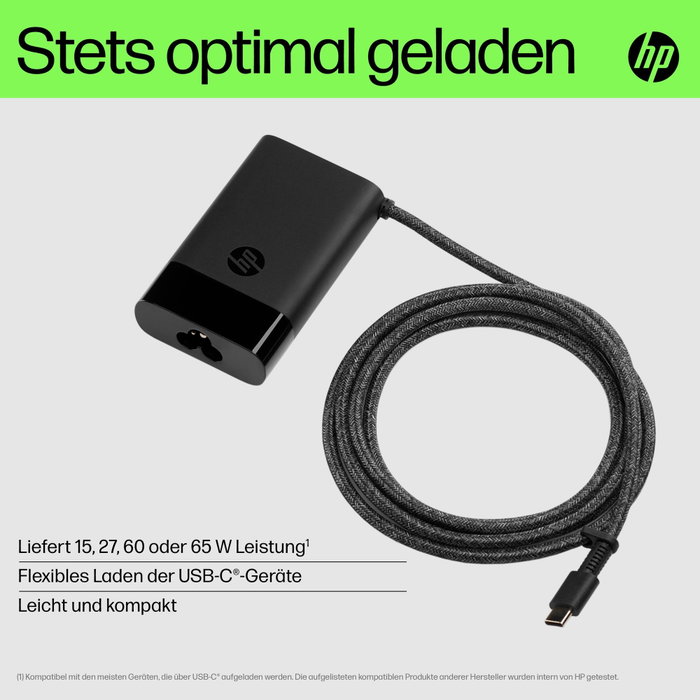 HP Chargeur USB-C 65 W Noir HP Chargeur USB-C 65 W Noir