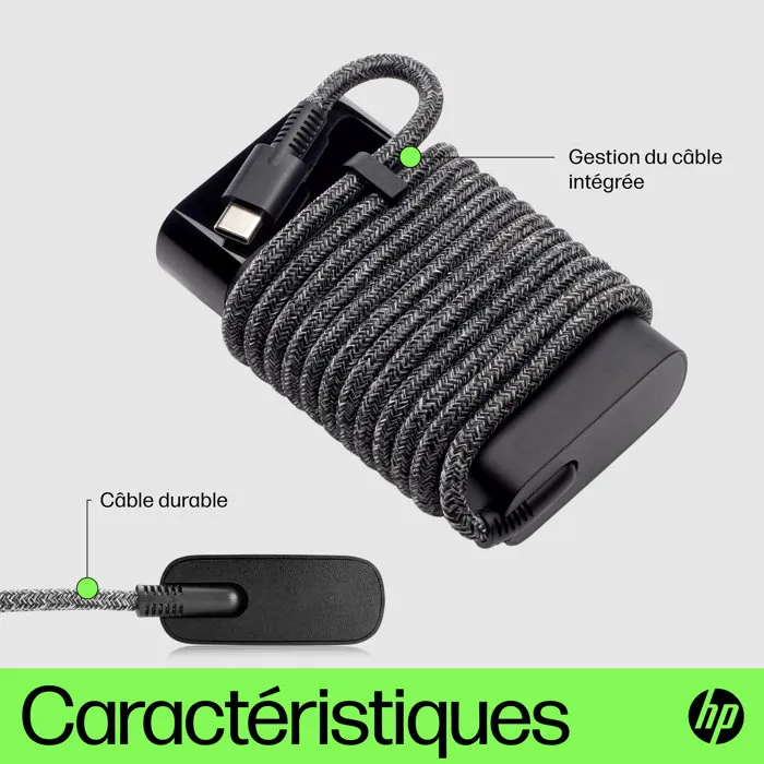 HP - Chargeur secteur USB-C 65 W, chargeur compact pour ordinateur portable, tablette et smartphone compatible USB-C HP - Chargeur secteur USB-C 65 W, chargeur compact pour ordinateur portable, tablette et smartphone compatible USB-C