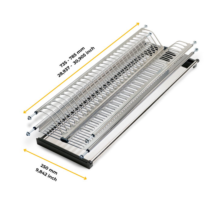 Emuca Égouttoir acier inoxydable Drynox, module 800mm, acier inoxydable