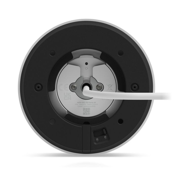 Ubiquiti Caméra de surveillance extérieure 8MP 4K Turret PoE, avec connectique RJ-45 et certification IP66/IK04, capteur d'image 1/1.8"