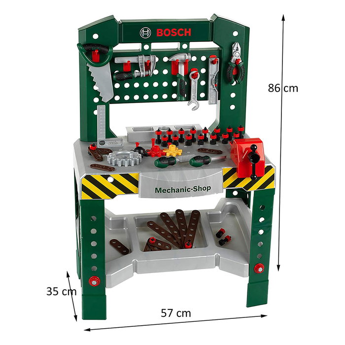 Klein Établi Bosch Mechanic Shop avec 77 accessoires Klein Établi Bosch Mechanic Shop avec 77 accessoires