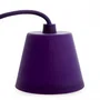 Douille de lampe E27 Violette avec cordon textile et rosace, PVC, installation facile