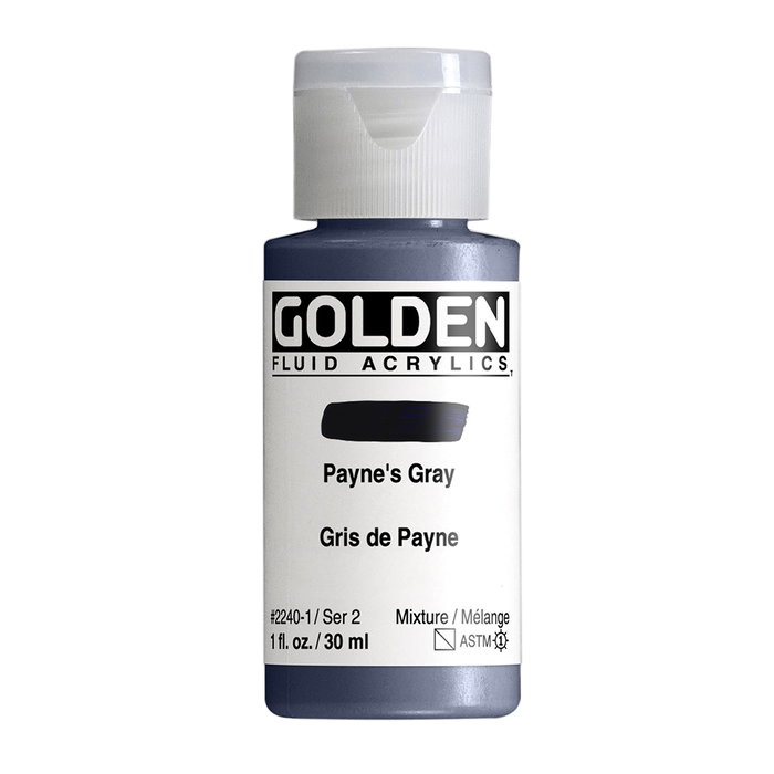 Golden Fluid Couleurs acryliques Gris De Payne 30 ml Golden Fluid Couleurs acryliques Gris De Payne 30 ml