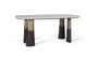 GINER Y COLOMER - Table de salle à manger avec plateau ovale en marbre 180 cm, pieds en aluminium design, style classique