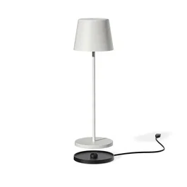 LUMISKY Lampe de table sans fil LED KELLY WHITE - Blanc chaud dimmable - Rechargeable - Aluminium - H38 cm - Pour intérieur et extérieur