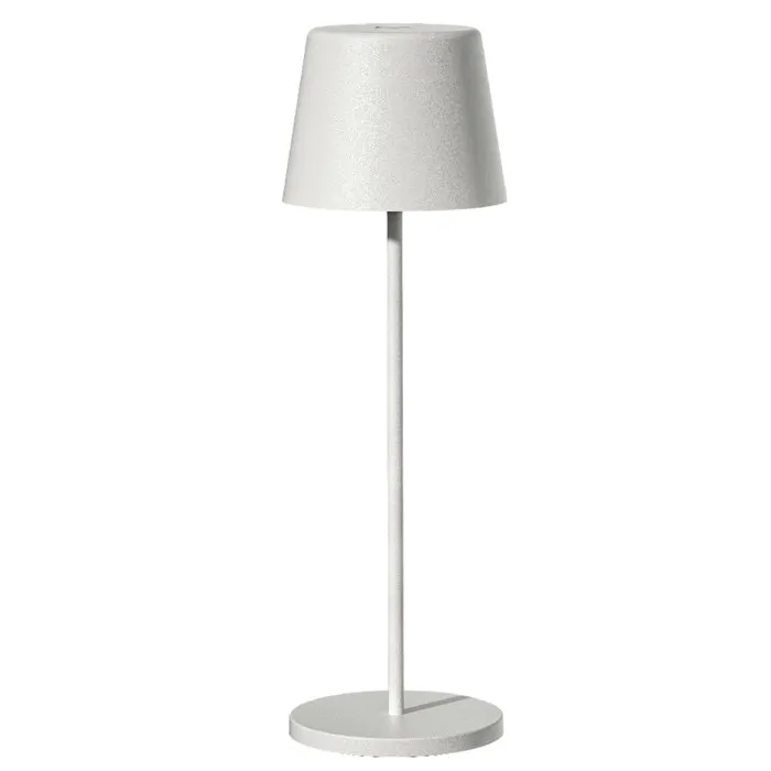 LUMISKY Lampe de table sans fil LED KELLY WHITE - Blanc chaud dimmable - Rechargeable - Aluminium - H38 cm - Pour intérieur et extérieur