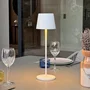 LUMISKY Lampe de table sans fil LED KELLY WHITE - Blanc chaud dimmable - Rechargeable - Aluminium - H38 cm - Pour intérieur et extérieur
