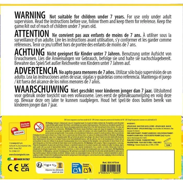 Lisciani Giochi Kit Créatif Cristaux Magiques de The Moon Academy - Pendentifs à Créer avec Paillettes, Sable et Pierres - À Partir de 7 Ans - Fabriqué en Italie