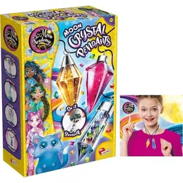 Lisciani Giochi Kit Créatif Cristaux Magiques de The Moon Academy - Pendentifs à Créer avec Paillettes, Sable et Pierres - À Partir de 7 Ans - Fabriqué en Italie
