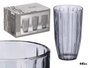 Vivalto Verre haut rayé gris 440 ml – 8x14 cm (Set de 24)