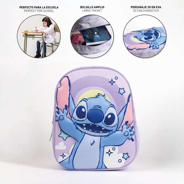 Cerdá Sac à Dos Enfant 3D Stitch 25 x 31 x 10 cm - Mochila pour Fille avec Personnage Disney Cerdá Sac à Dos Enfant 3D Stitch 25 x 31 x 10 cm - Mochila pour Fille avec Personnage Disney