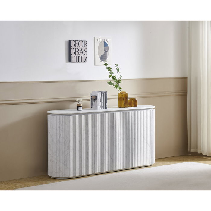 Home ESPRIT Buffet Blanc Granite et Bois MDF 180 x 40 x 85 cm Home ESPRIT Buffet Blanc Granite et Bois MDF 180 x 40 x 85 cm
