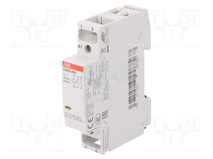 ABB ESB20-20N-14 Contacteur 2-pôles 20A 12VAC/12VDC ABB ESB20-20N-14 Contacteur 2-pôles 20A 12VAC/12VDC